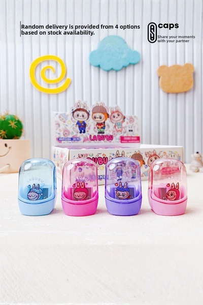 caps office 1 Piece Labubu Themed Double Hole Pencil Sharpener - Cute Labubu ...