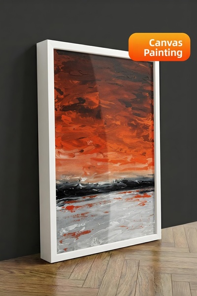 Postifull Pictură murală, Tablou pe pânză cu ramă albă de lux, Seria Ritual, ...