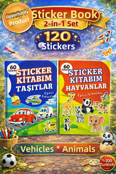 ANI OFİS KIRTASİYE A K 60 Sticker Book with Stickers – Educational Activity B...