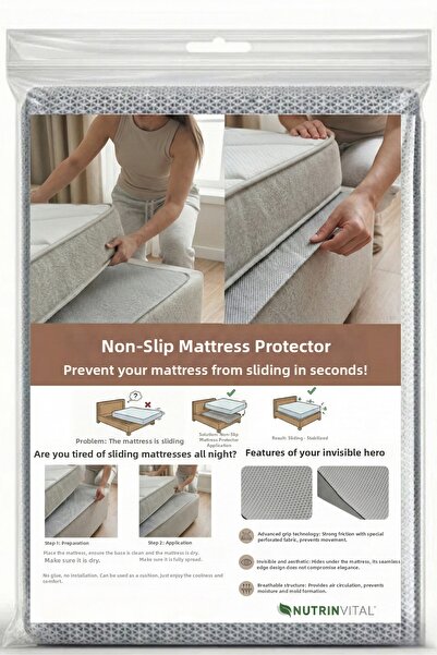 NUTRINVITAL Bed Anti-Slip Mat - Cuttable Anti-Slip Mat for under the Bed