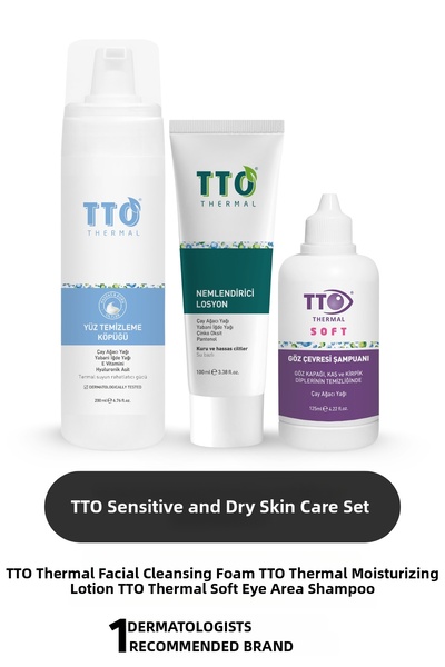 TTO Skin Care Set 3-Piece for Sensitive and Dry Skin Tea Tree Oil and Hyaluro...