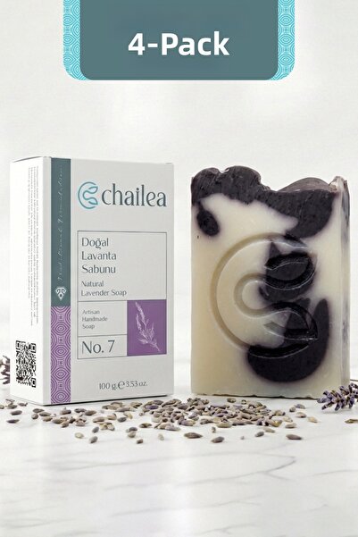 Chailea مجموعة صابون اللافندر الطبيعي - 4 قطع - مصنوع يدويًا بطريقة التبريد، ...