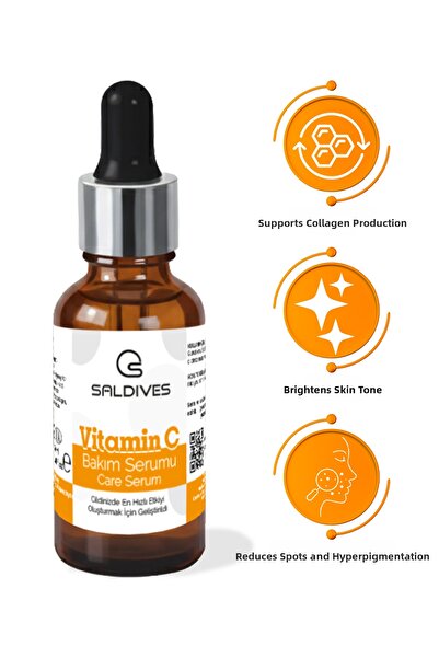 Saldives Vitamin C Facial Serum – Moisturizing Skin Care Serum (Glass Bottle)