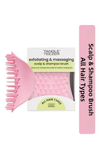 Tangle Teezer Scalp Brush Pink Massage & Hair Brush - Wet and Dry Use (All Ha...