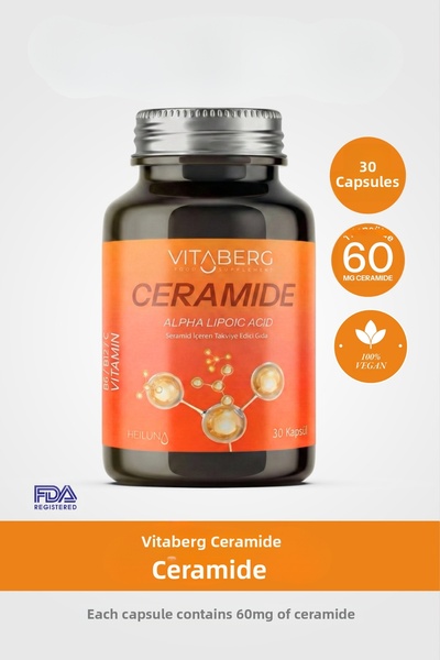 Vitaberg Ceramide 30 Capsules |   Ceramide, Alpha Lipoic Acid, Vitamin C, B6 ...