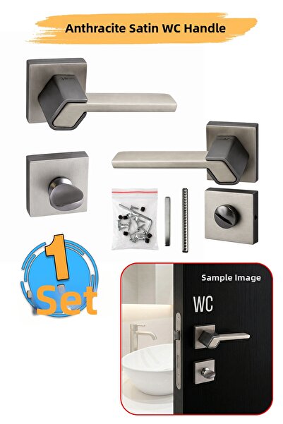 Badem10 (1 set-pereche) Seria Tokyo, insignă pătrată, mâner de ușă modern pen...