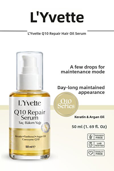 L'Yvette سيروم مكثف لإصلاح الشعر ويغذيه ويصلحه، يحتوي على Q10 والكيراتين وزيت...