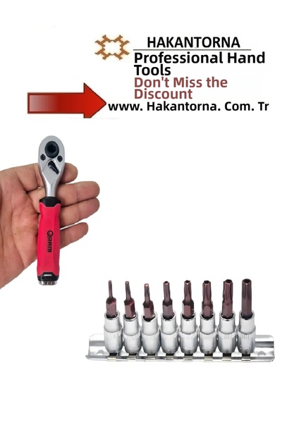 HakanTorna مجموعة أدوات توركس بمقابض صغيرة من نوع ARM 1/4 مع 72 سنًا وفتحات ل...
