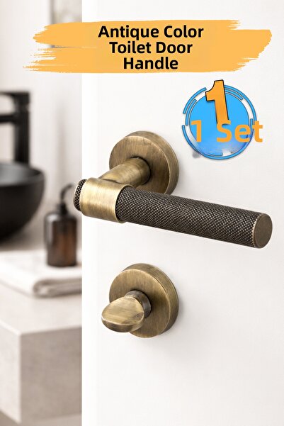 Badem10 (1 set-pereche) Seria Milano cu insignă rotundă, mâner de ușă modern ...