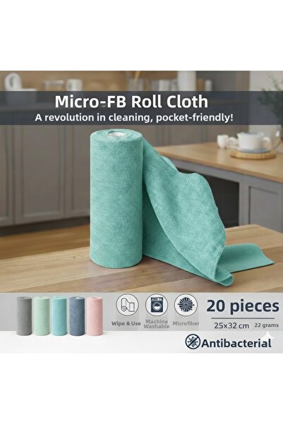 FB Cup (Roll of 20) Micro-Fb Multi-Purpose 100% Microfiber Cleaning Cloth 25X...
