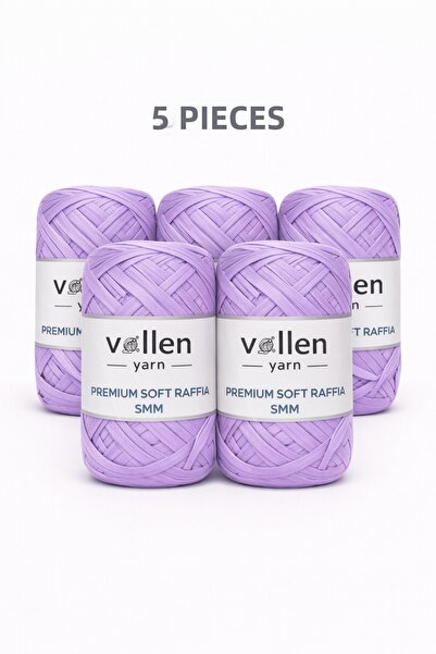vollen yarn Premium Soft Raffia Yarn 5-Pack |   Polyester Paper Raffia |   So...