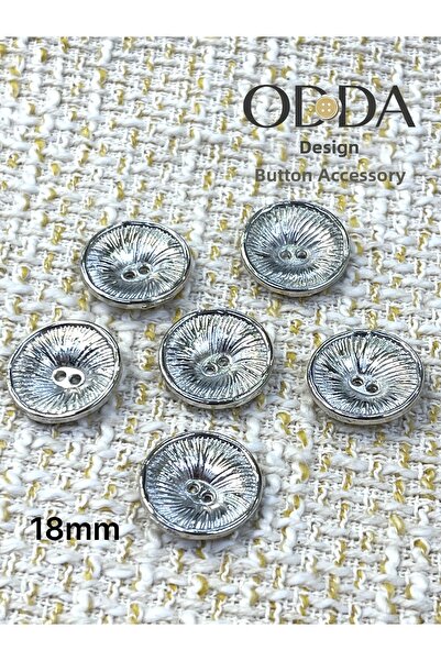 ODDA TASARIM ATÖLYESİ 18mm M.Ango Model Metal Hole-Perforated Button Set of 6