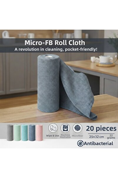 FB Cup (Roll of 20) Micro-Fb Multi-Purpose 100% Microfiber Cleaning Cloth 25X...