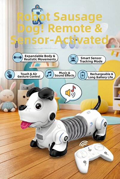 craftivio Remote Controlled Smart Robot Sausage Dog - Educational Toy with Se...