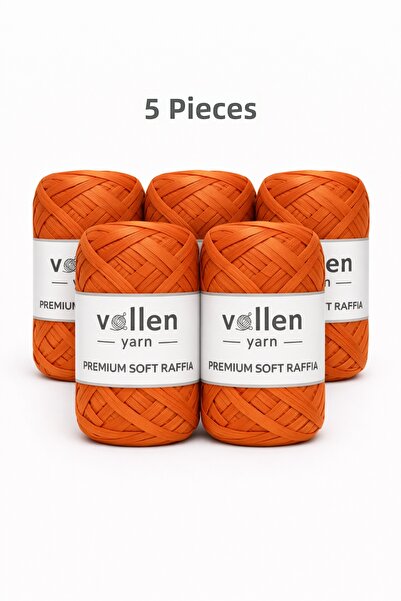 vollen yarn Premium Soft Raffia Yarn 5-Pack |   Polyester Paper Raffia |   So...