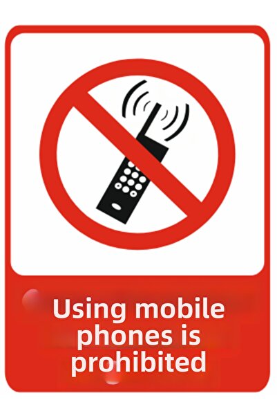 HiperAD Reklam ممنوع استخدام الهاتف المحمول - طباعة ديكوتا - لافتة تحذيرية من...