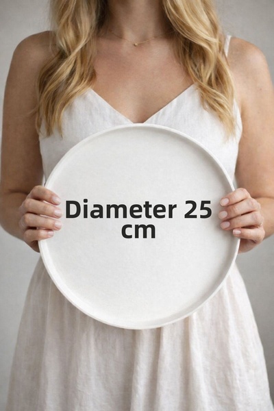 rufhomedesign 25 cm Decorative Round Decorative Concrete Plate, Engagement Tray