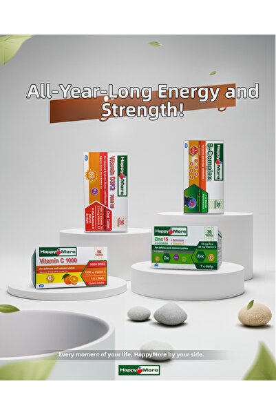 happy more Winter Package - D3K2, B-Complex, C1000, Zinc15