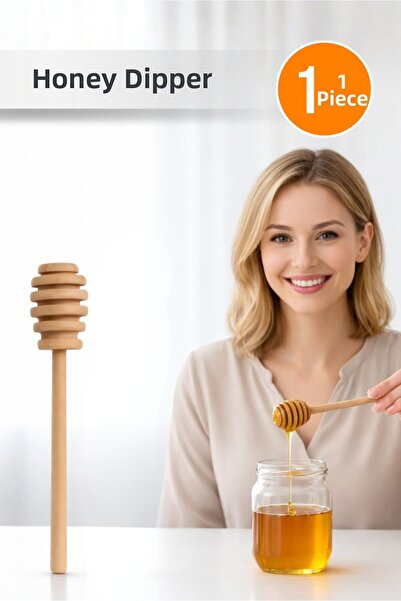 Orvila ملعقة تقديم تقديم خشبية على شكل عسل قطعة واحدة