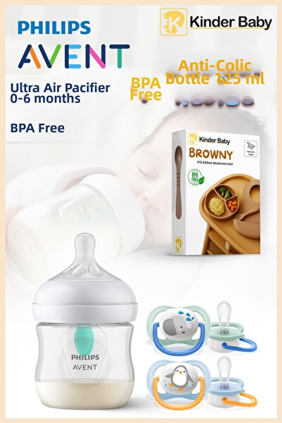 Philips Avent Natural Response Anti-Colic Baby Bottle 125ml + 0-6 Months Wate...