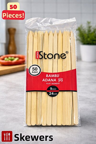 Broken Stone Adana Skewers 24 cm 50 Pieces – Durable and Food-Contact-Safe Ba...
