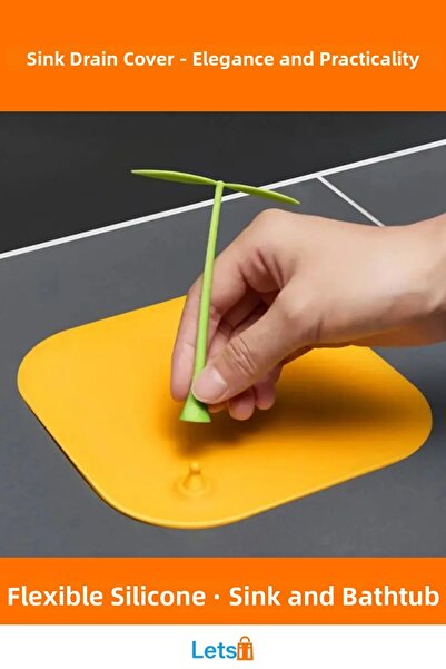 Letsii Decorative Flexible Silicone Sink Drain Cover with Floral Detail