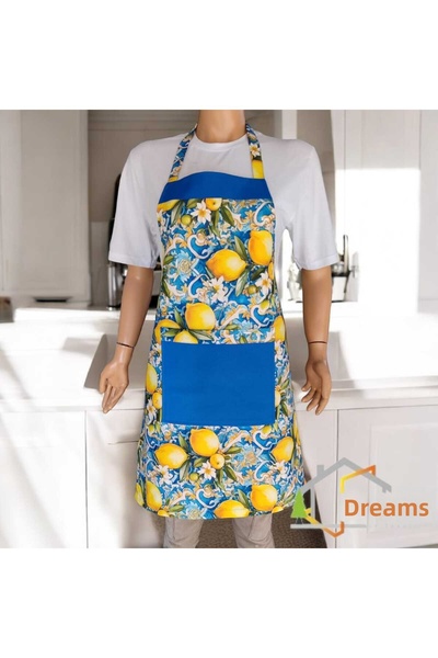 DÜŞLER EV TEKSTİLİ 3D Patterned Adjustable Chef Kitchen Apron with Pockets and Water and Stain Repellent Feature