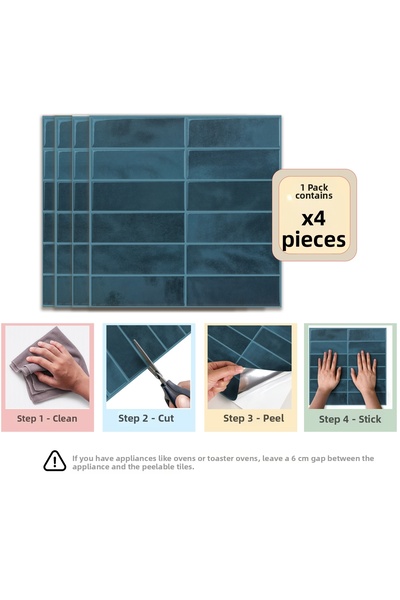 Stickez Tiles 3D Self Adhesive Wall Tile 30.5 cm X 30.5 cm (4 Pcs) 0.371 m²