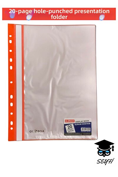 SEYFİKİRTASİYE 20 de foi de dosare de prezentare perforate, format A4