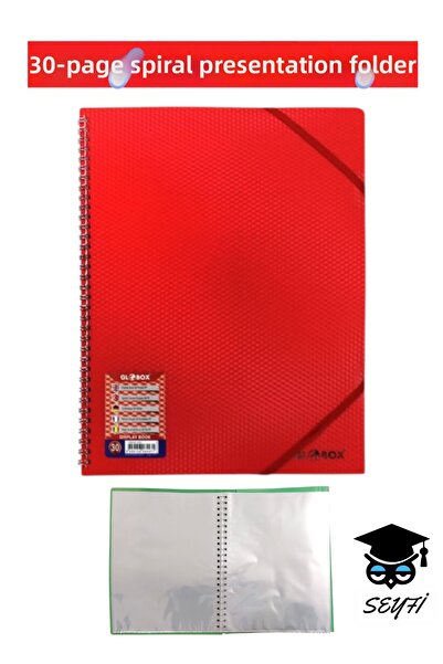 SEYFİKİRTASİYE Dosar de prezentare cu spirală format A4, 30 de coli, copertă ...