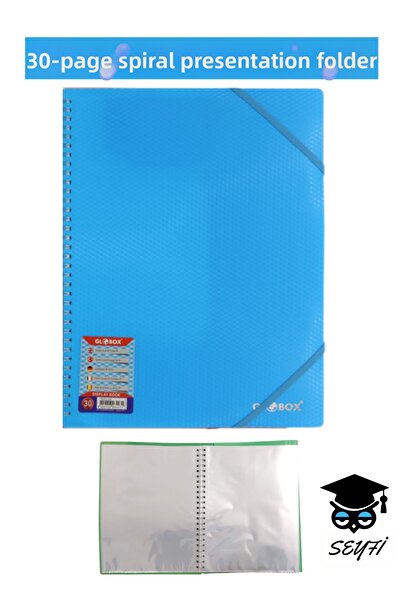 SEYFİKİRTASİYE Dosar de prezentare cu spirală format A4, 30 de coli, copertă ...