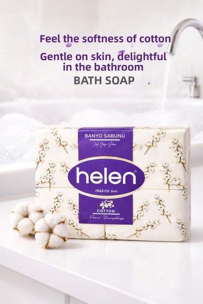 HELEN Cotton White Bath Soap 4X150 Gr