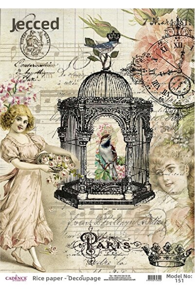 Cadence Brass Decopage Paper 29x42cm No:151