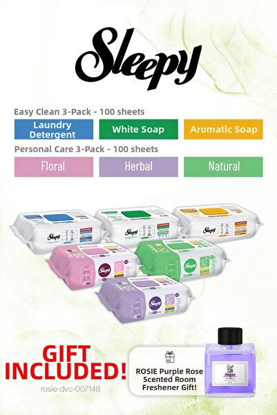 Sleepy 100-Piece Personal Care and Easy Clean Introduction Pack Rosie Gift