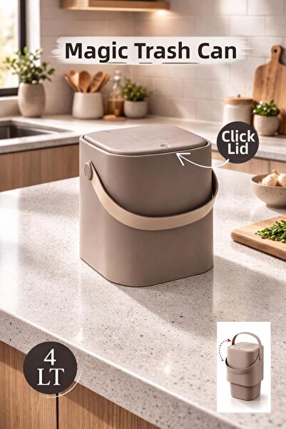Funny Life Coș de gunoi de 4 litri cu capac Magic Click și găleată interioară...