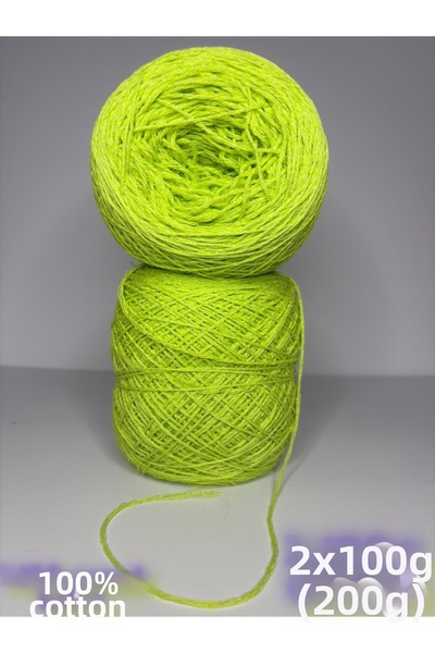 Ana&Kuzusu İplik Neon Green Fine 100% Organic Cotton Yarn (Summer, Seasonal) ...