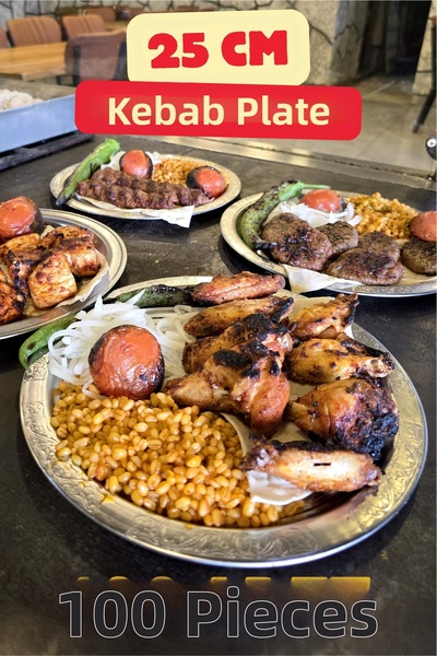 Binbir Trend 25 cm - Authentic Patterned Chrome Steel Appetizer and Serving P...