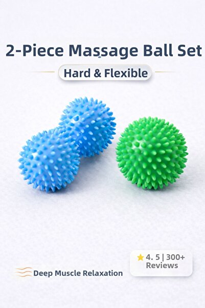 Tilda BSC. & Home Massage Ball Set of 2 – Hard & Flexible Spiky Muscle Relaxi...