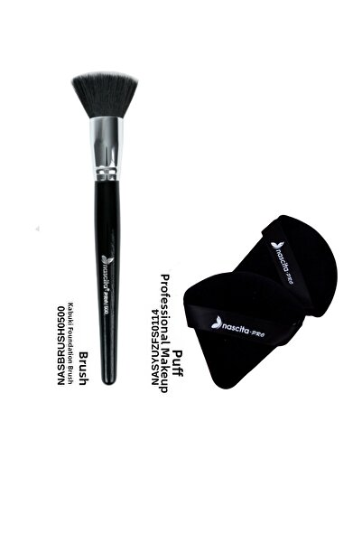 nascita Kabuki foundation brush 500 and makeup puff
