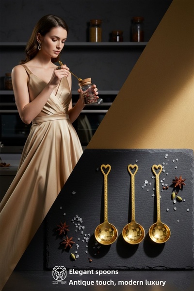 HomeCare Gold Vintage 3-Piece Sugar and Size Set - Handmade715870