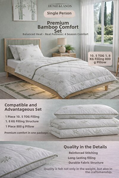 home&lands Bamboo Single Quilt + 1 Pillow