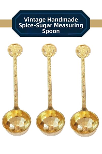 Creatividad Solutions Vintage Handmade Gold Set of 3 Sugar and Measuring Spoo...