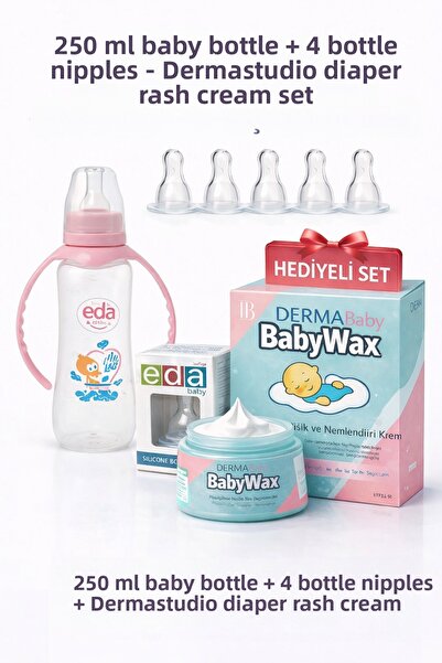 DERMASTUDİO زجاجة إيدا للأطفال 250 مل + 4 رؤوس احتياطية + كريم ديرماستوديو لط...