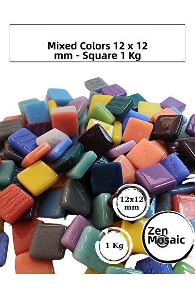 Zen Mozaik Mixed Color Glass Mosaic Tiles for Your Artistic Mosaic Works - 1 kg