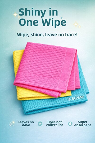 SUVAY Microfiber Cleaning Cloth 3 Pack & Glass Cloth Car Cloth Dust Cloth Mag...