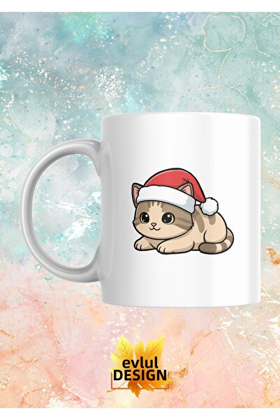 Eylül Design New Year Cute Cat Happy New Year Special Design Printed Mug Cup ...