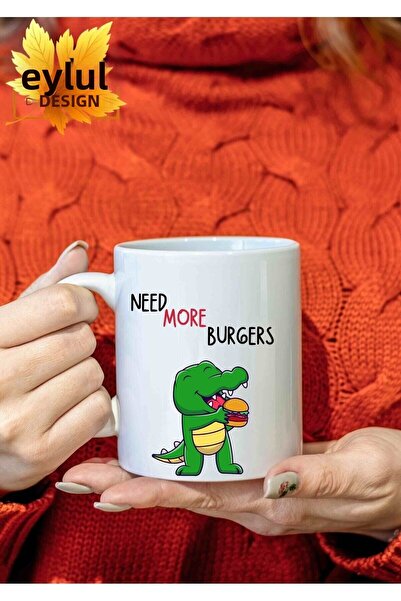Eylül Design Fun Special Design Printed Mug Tea-Coffee Cup with Need More Bur...