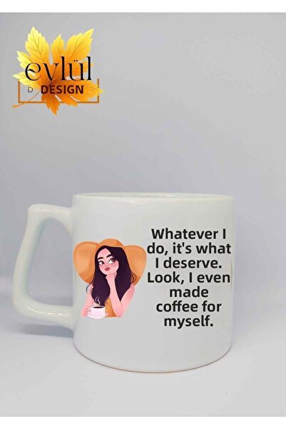 Eylül Design كوب مكتوب عليه "من أفعله" بتصميم مخصص مطبوع عليه كوب سيراميك فاخ...