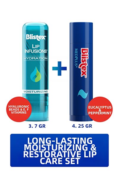 Blistex مرطب شفاه يدوم طويلاً، ترطيب + إصلاح للشفاه الجافة والمتشققة، عصا Med...