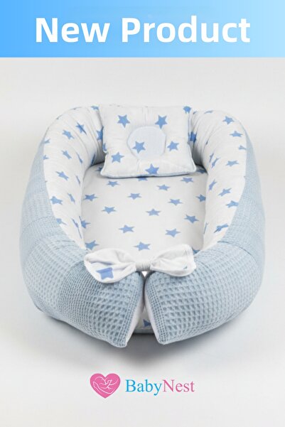 Babynest Premium Baby Bed 100% Cotton Waffle Newborn Sleeping Nest Orthopedic...
